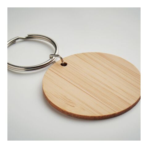 Porte-clés rond en bambou bois | sans marquage | non disponible | non disponible | non disponible