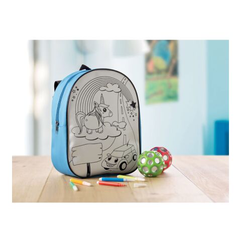 Sac à dos à colorier en 600D turquoise | sans marquage | non disponible | non disponible | non disponible