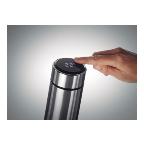 Bouteille&nbsp; avec thermomètre argent mate | sans marquage | non disponible | non disponible | non disponible