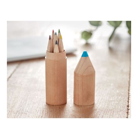 6 crayons dans un étui en bois bois | sans marquage | non disponible | non disponible | non disponible