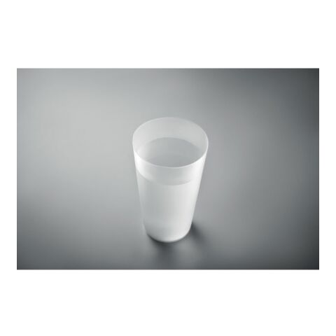 Gobelet réutilisable en PP 550 ml blanc transparent | sans marquage | non disponible | non disponible