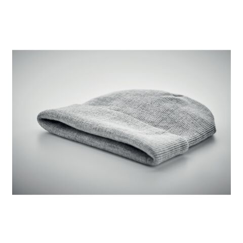 Bonnet en RPET avec revers blanc/gris | sans marquage | non disponible | non disponible | non disponible