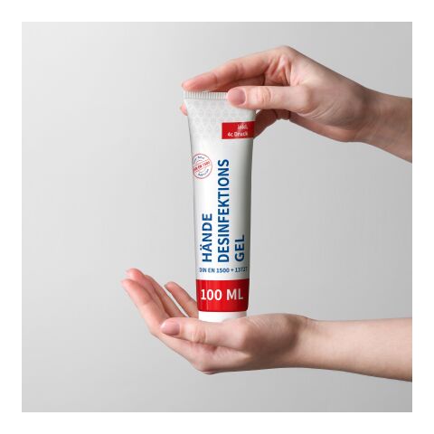Tube de 100 ml - Gel désinfectant pour les mains - FullbodyPrint Blanc | sans marquage