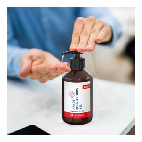 Distributeur avec pompe de 250 ml - Désinfectant pour les main - Body Label Brun | sans marquage