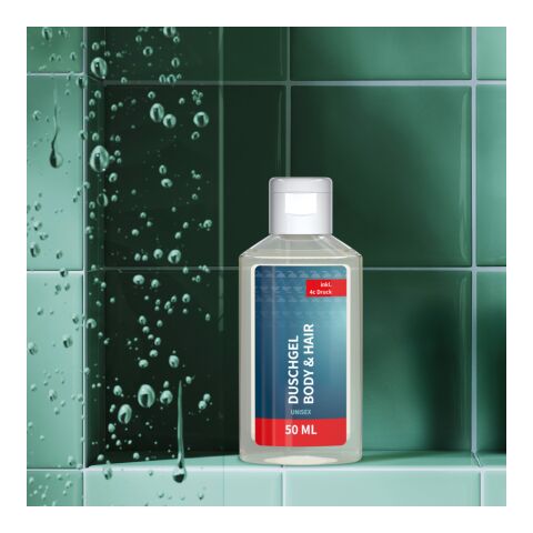 Bouteille de 50 ml - Gel Douche Rosmarin-Gingembre - Body Label Transparent | sans marquage