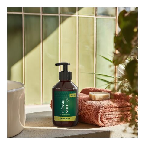 Distributeur 250 ml - Savon Liquide Gingembre-Citron Vert - Body Label Brun | sans marquage