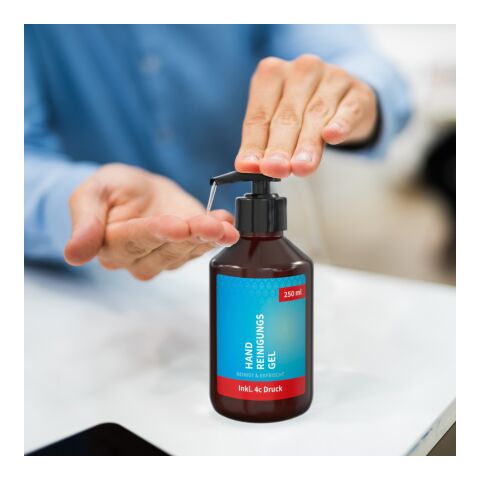 Distributeur avec pompe de 250 ml - Gel pour le nettoyage des mains - Body Label Brun | sans marquage