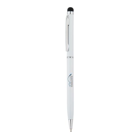 Stylo-stylet fin en métal blanc | sans marquage | non disponible | non disponible | non disponible