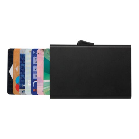 Porte-cartes en aluminium anti-RFID C-Secure noir | sans marquage | non disponible | non disponible | non disponible