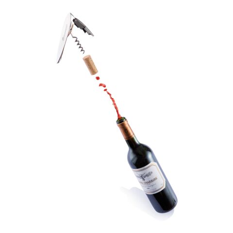 Tire-bouchon double appui Eon noir-argent | sans marquage | non disponible | non disponible | non disponible