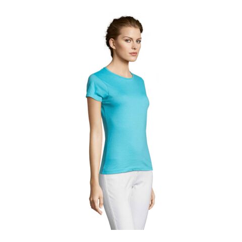 MISS WOMEN T-SHIRT 150g bleu atoll | L | Sérigraphie 1 couleur | poitrine avant | 100 mm x 100 mm | non disponible