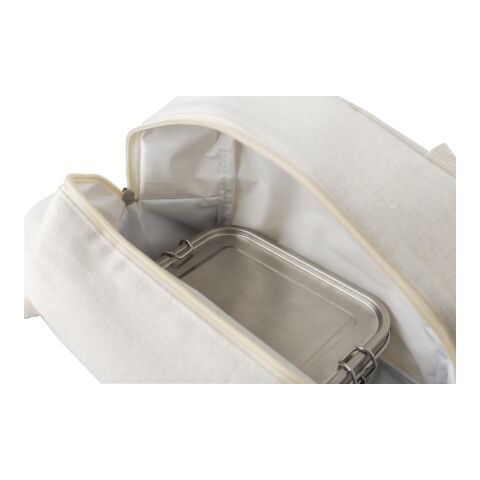 Sac isotherme en coton 280 g/m² Alex bleu marine/beige | sans marquage | non disponible | non disponible