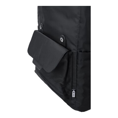 Sac à dos avec rabat en polyester rPET Marlowe noir | sans marquage | non disponible | non disponible