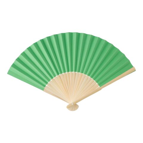 Eventail en bambou et papier Elio vert lime | sans marquage | non disponible | non disponible
