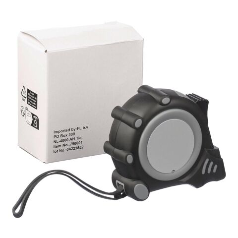 Mètre-ruban en ABS de 3 m noir | sans marquage | non disponible | non disponible