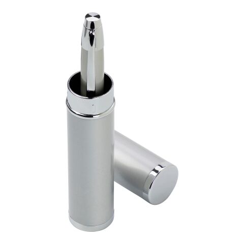 Stylo bille en métal dans un tube assorti à la couleur blanc | sans marquage | non disponible | non disponible