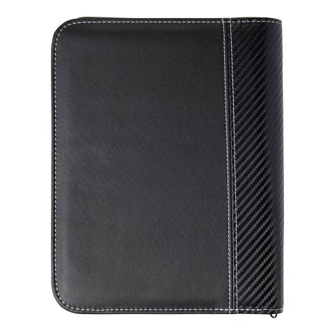 Conférencier A5 zippé en PU livré avec bloc-notes noir | sans marquage | non disponible | non disponible