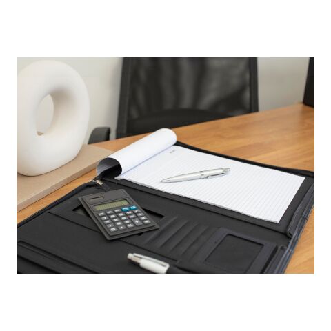 Conférencier A4 zippé en microfibre noir | sans marquage | non disponible | non disponible