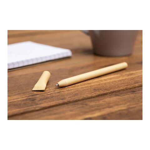 Stylo bille en carton recyclé marron | sans marquage | non disponible | non disponible