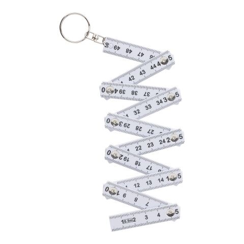 Porte-clés mètre-ruban pliable en plastique de 50cm blanc | sans marquage | non disponible | non disponible
