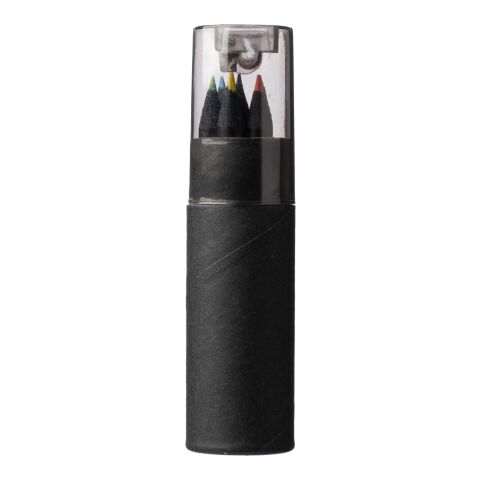 Tube en carton recyclé de 7 crayons Beate noir | sans marquage | non disponible | non disponible