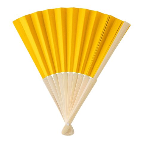 Eventail en bambou et papier Elio jaune | sans marquage | non disponible | non disponible