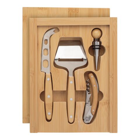 Service à fromage et vin en bambou Patrick marron | sans marquage | non disponible | non disponible