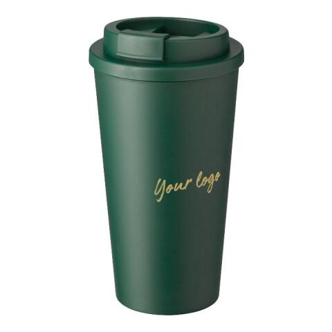Mug double paroi en plastique PP Mackenzie vert | sans marquage | non disponible | non disponible