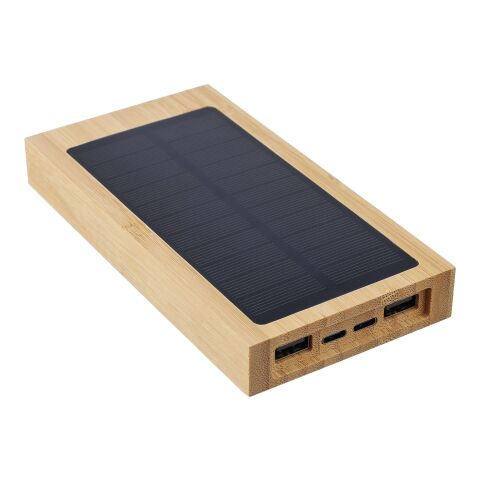Power Bank solar de bambú Elz marron | sans marquage | non disponible | non disponible