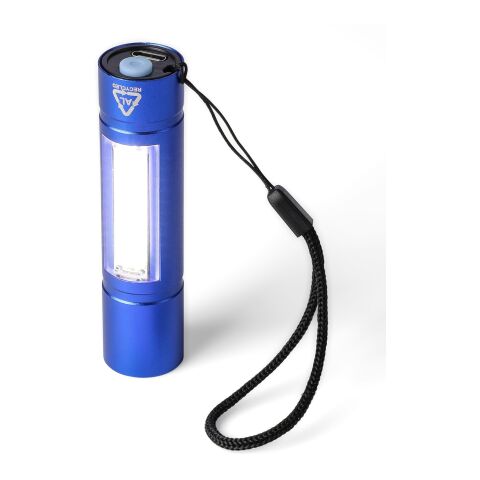 Lampe de poche COB en aluminium recyclé Sami bleu cobalt | sans marquage | non disponible | non disponible