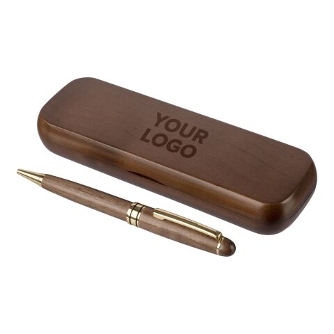 Stylo bille twist en bois de noyer Noa marron | sans marquage | non disponible | non disponible