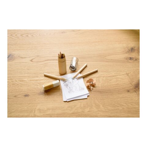 Tube cartonné de 6 crayons Libbie noir | sans marquage | non disponible | non disponible