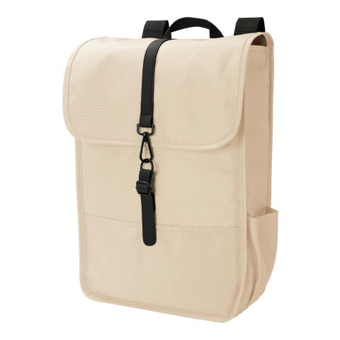 Sac à dos avec rabat en polyester rPET Lyric beige | sans marquage | non disponible | non disponible