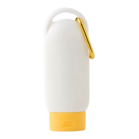 Crème solaire indice SPF 30 dans un flacon. blanc