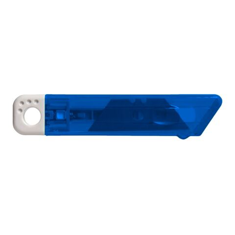 Cutter publicitaire en plastique translucide bleu