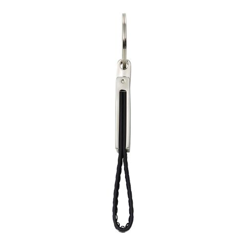Porte-clés en métal et PU. noir