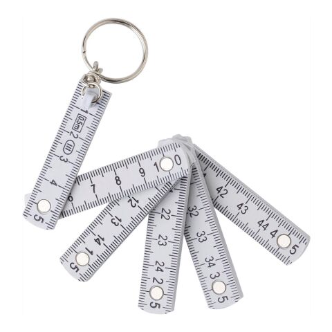 Porte-clés mètre-ruban pliable en plastique de 50cm blanc