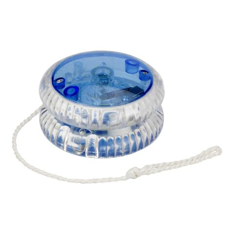 Yoyo lumineux en plastique translucide. bleu cobalt | sans marquage | non disponible | non disponible