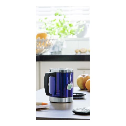 Mug isotherme en acier bleu | sans marquage | non disponible | non disponible