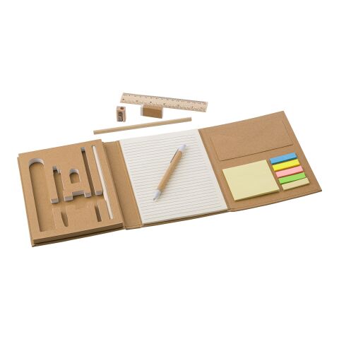 Conférencier en carton avec bloc-notes marron | sans marquage | non disponible | non disponible