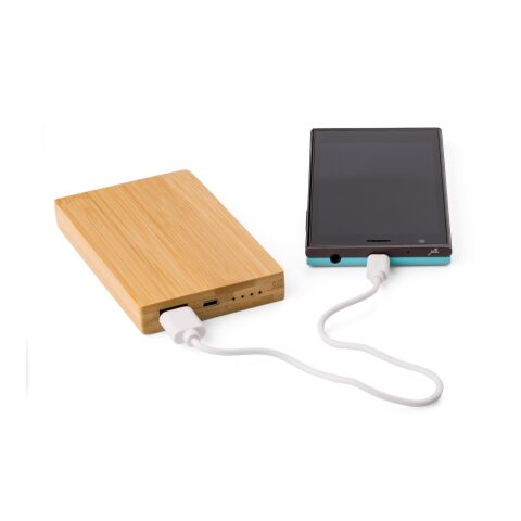 Power bank en bambou marron | sans marquage | non disponible | non disponible