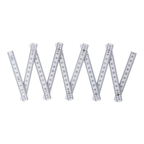 Mètre-ruban pliable en plastique d&#039;1 m blanc | sans marquage | non disponible | non disponible