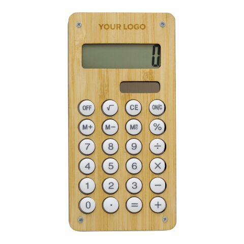 Calculatrice de poche en bambou marron clair | sans marquage | non disponible | non disponible