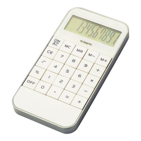 Calculatrice de poche en plastique.  blanc | sans marquage | non disponible | non disponible