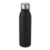Bouteille d'eau Harper de 700&nbsp;ml en acier inoxydable certifié RCS avec boucle métallique Noir