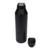 Bouteille isotherme Odessy de 600&nbsp;ml en acier inoxydable recyclé RCS avec gobelet de 300&nbsp;ml Standard | Noir | sans marquage | non disponible | non disponible
