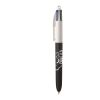 BIC® 4 Colours Soft Blanc-Noir | Sérigraphie 1 couleur | Corps-centré clip | 30.00 mm x 43.00 mm