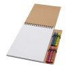 Carnet de notes à spirales Doodle A5 à couverture souple et set de crayons gras Standard | Naturel | sans marquage | non disponible | non disponible