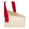 Sac shopping Sierra pliable en coton recyclé GRS 140&nbsp;g/m2 7&nbsp;L Standard | Naturel-Rouge | sans marquage | non disponible | non disponible | non disponible