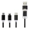 Câble de charge 3-en-1 avec double entrée Versatile Noir
